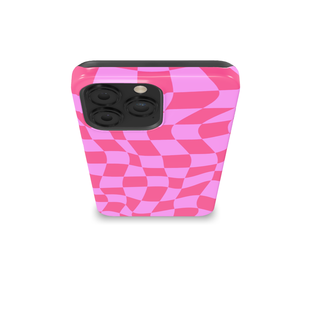 Pink Distorted Checkered Phone Case, B7Cases, Phone, Phone Case, Tough Case, Snap Case, iPhone, Apple, iPhone Case, Cover, MagSafe, Samsung Galaxy, iPhone X, XS, XS max, XR, 11, 12, iPhone SE, 13, Mini, iPhone 14, Plus, iPhone 15, 15 plus, 15 pro, 15 pro max, Galaxy S10, S20, S21, S22, S23, Checkered Phone Case, Checker, Check, Checked, Chess, Square, Geometric, Mosaic, Grid, Warped, Swirl, Distorted, Retro, Vintage, Hippie, Hipster, Groovy, Spire, Tile, Spiral, Geometric Shape, Checkerboard, Plaid, Wavy